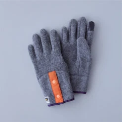 ELMER - Gants En Laine Recyclée - Gris Foncé