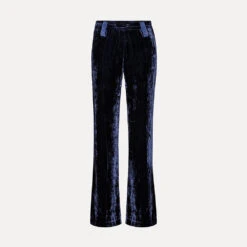 Forte_Forte - Pantalon Large En Velours - Bleu Marine