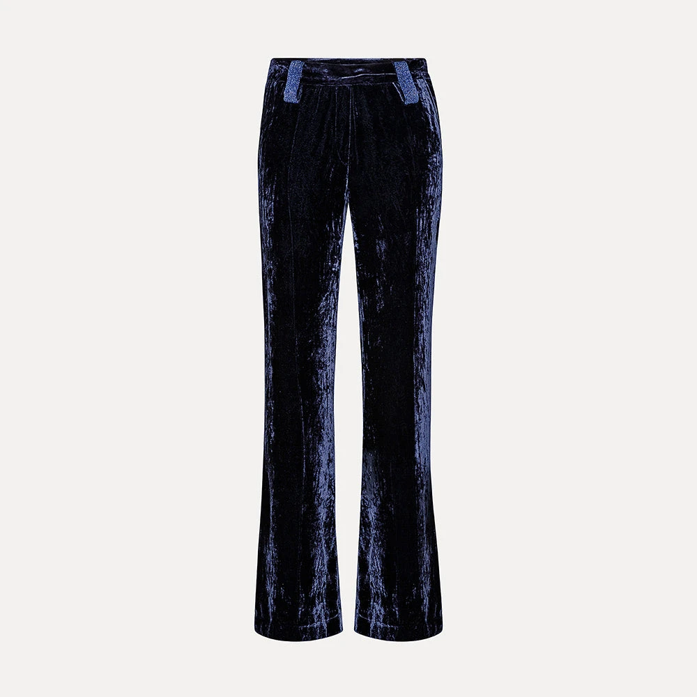 Forte_Forte - Pantalon Large En Velours - Bleu Marine 3 Forte_Forte - Pantalon Large En Velours - Bleu Marine