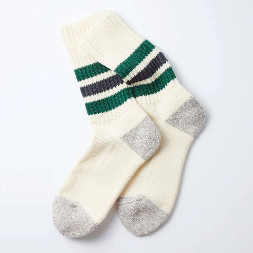 Rototo - Chaussettes Côtelées - Vert & Gris 3 Rototo - Chaussettes Côtelées - Vert & Gris