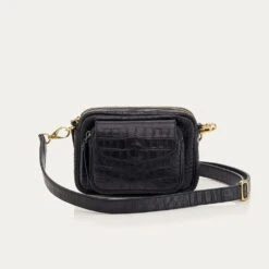 Claris Virot - Sac Baby Charly - Noir Croco