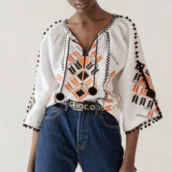 Etnodim - Chemise Boho - Blanc -Mode Vêtements Magasin 1 4313f587 fa6f 44e1 82fb b62624533c59