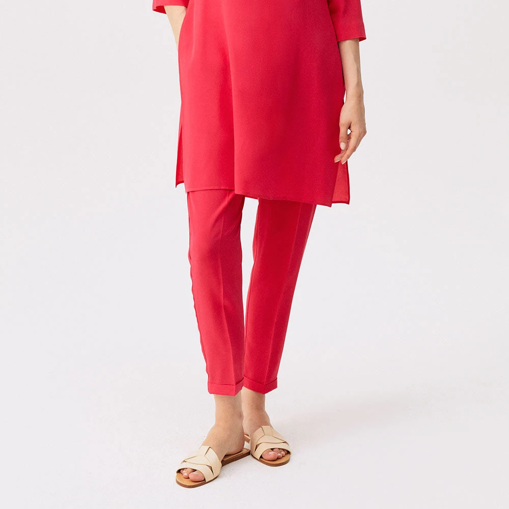 Rosso35 - Pantalon Oversized En Crêpe De Chine - Fuchsia 3 Rosso35 - Pantalon Oversized En Crêpe De Chine - Fuchsia