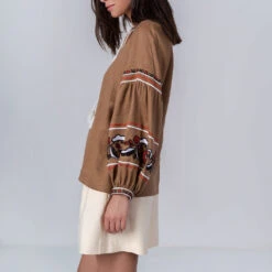 Etnodim - Chemise Brodée - Marron -Mode Vêtements Magasin 1 7977b722 37c7 440e ae52 2bbe2aa2d296