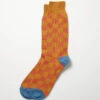 Rototo - Chaussettes à Damier - Orange