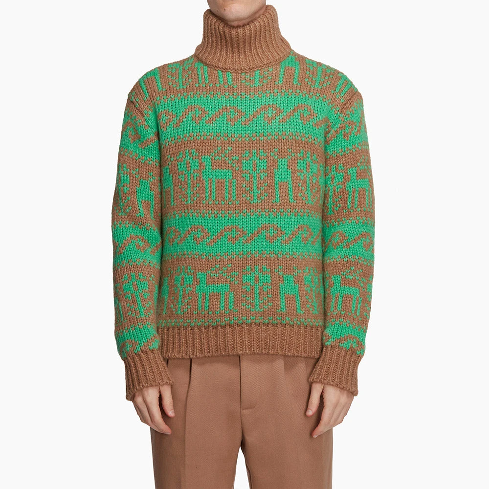 Roberto Collina - Pull Jacquard - Vert 3 Roberto Collina - Pull Jacquard - Vert