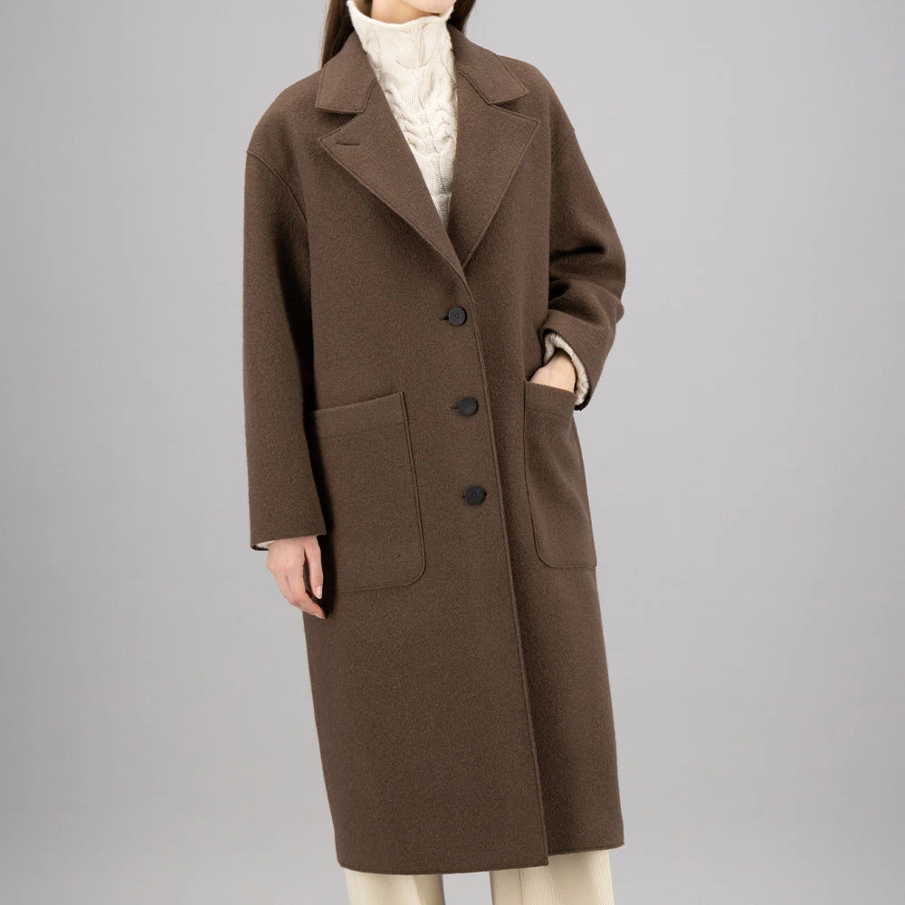 Harris Wharf London - Manteau En Laine Bouillie - Marron 6 Harris Wharf London - Manteau En Laine Bouillie - Marron – Image 4