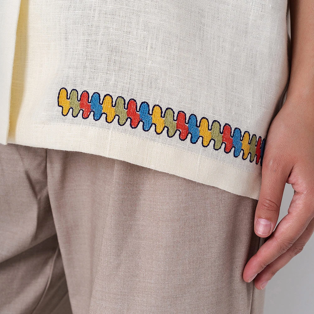 Etnodim - Chemise à Broderies Colorées - Crème 9 Etnodim - Chemise à Broderies Colorées - Crème – Image 7