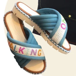 Rue De La Lune - Sandales Walking On Air - Bleu -Mode Vêtements Magasin 2 f1e11fe0 54b6 439e ab2d e70d5eb29310