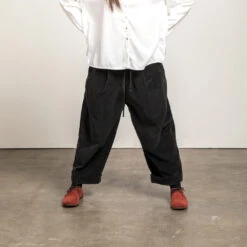 Album Di Famiglia - Pantalon Velours - Noir