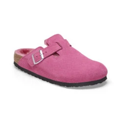 Birkenstock - Sabots Boston En Fourrure - Rose