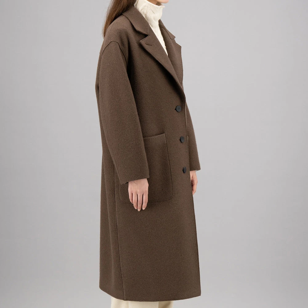Harris Wharf London - Manteau En Laine Bouillie - Marron 7 Harris Wharf London - Manteau En Laine Bouillie - Marron – Image 5