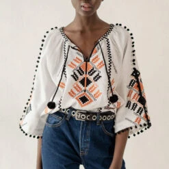 Etnodim - Chemise Boho - Blanc