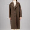 Harris Wharf London - Manteau En Laine Bouillie - Marron
