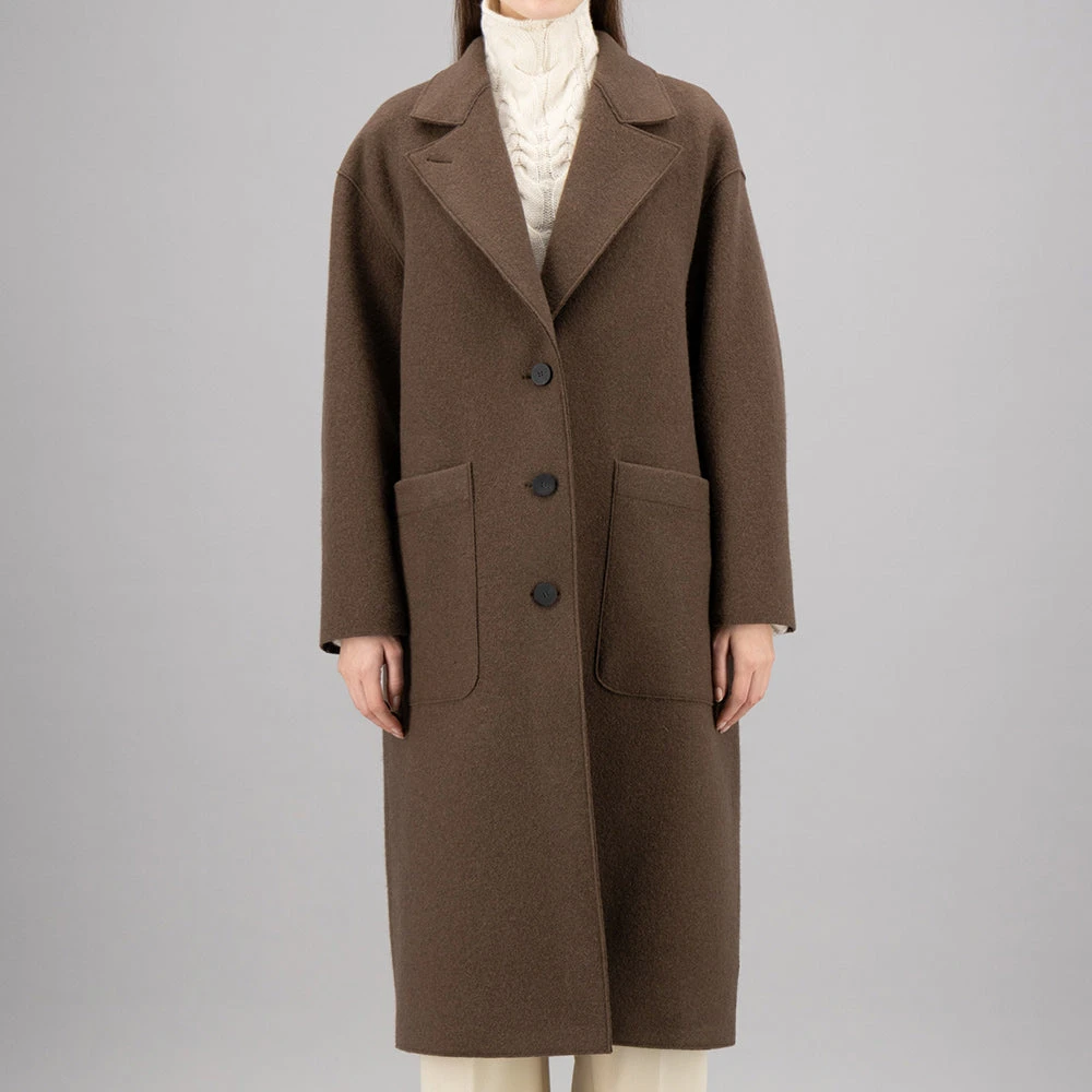 Harris Wharf London - Manteau En Laine Bouillie - Marron 3 Harris Wharf London - Manteau En Laine Bouillie - Marron