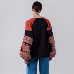 Etnodim - Chemise Manches Longues - Noir & Rouge -Mode Vêtements Magasin 4 cc0310ea 3572 4f3b 9736 ef15312a1247