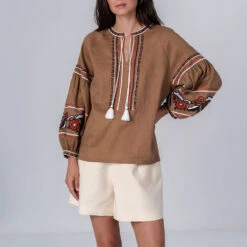 Etnodim - Chemise Brodée - Marron