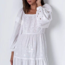 Etnodim - Robe Brodée En Lin - Blanc 17 Etnodim - Robe Brodée En Lin - Blanc -Mode Vêtements Magasin 5 38dd18b8 f4d0 4771 a087 2f47d76fa98e
