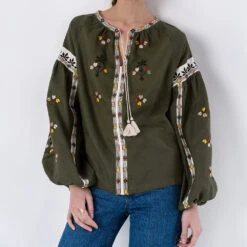 Etnodim - Chemise à Fleurs - Vert