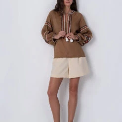 Etnodim - Chemise Brodée - Marron -Mode Vêtements Magasin 5 4ece57b8 b9f1 4cae b543 8b87b494e125