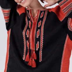 Etnodim - Chemise Manches Longues - Noir & Rouge -Mode Vêtements Magasin 5 ad26dff5 4265 4367 881d 18001b0aaebd