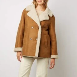 Gerard Darel - Manteau Peau Retrournée - Cigare