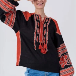 Etnodim - Chemise Manches Longues - Noir & Rouge -Mode Vêtements Magasin 7 c5dbee12 9d44 4c9d ac65 17b8cb086a8f