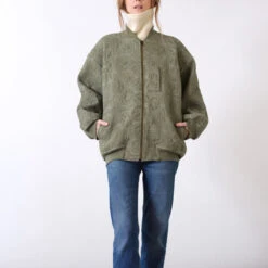 V De Vinster - Bombers Matelassé Fleurs - Kaki