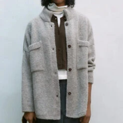 Cordera - Veste Alpaga - Taupe -Mode Vêtements Magasin Alpaca jacket taupe 2