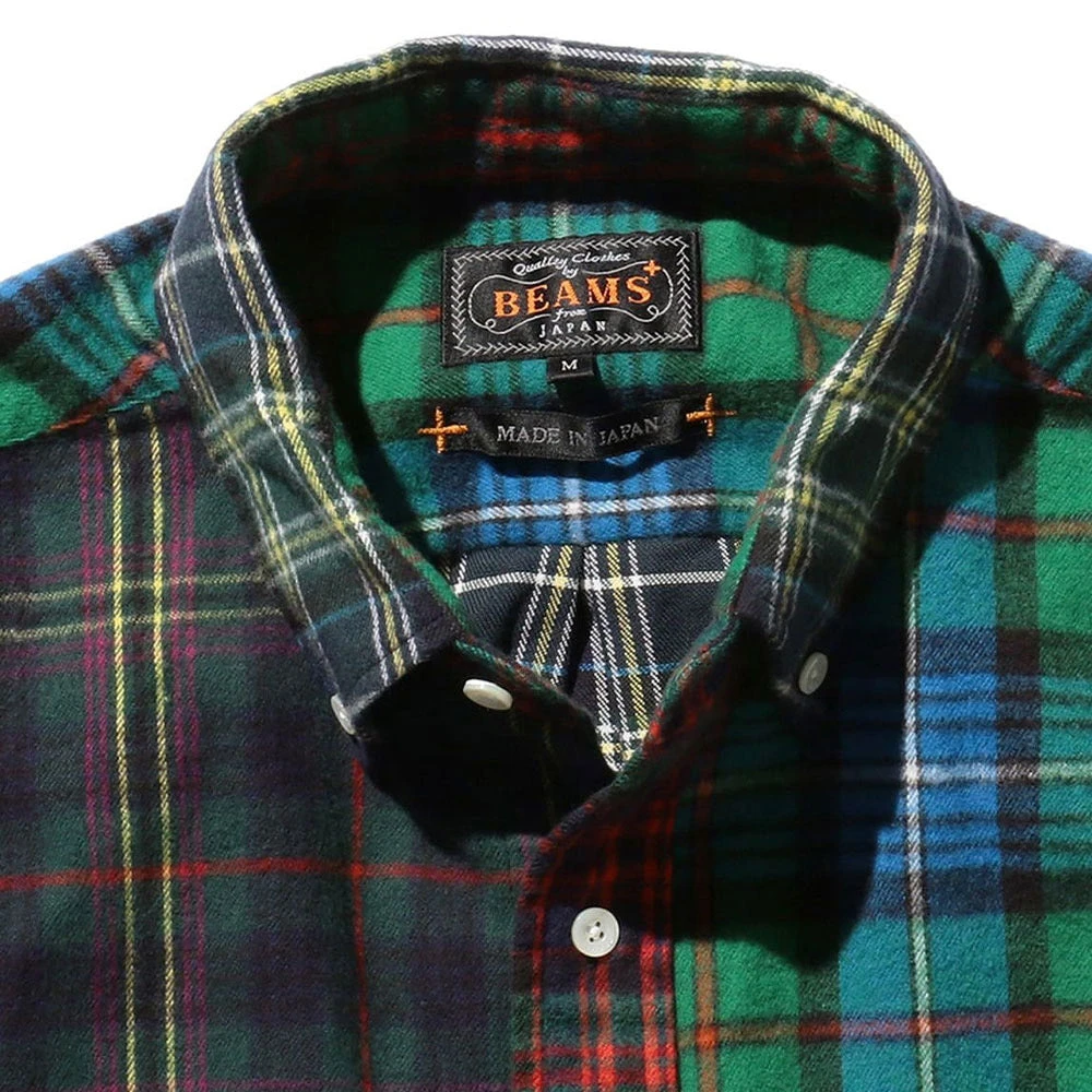 Beams Plus - Chemise à Carreaux - Vert 5 Beams Plus - Chemise à Carreaux - Vert – Image 3
