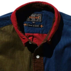 Beams Plus - Chemise Velours - Rouge 7 Beams Plus - Chemise Velours - Rouge -Mode Vêtements Magasin BD CORDUROY PANEL RED 3