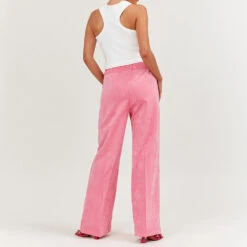 Sea Me Happy -Pantalon En Velours Côtelé Fin Gypsy - Rose Bonbon -Mode Vêtements Magasin BUBBLEGUM1