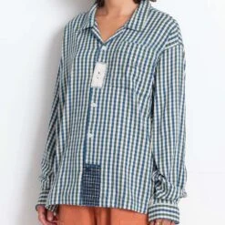 Story MFG - Chemise Greetings - Bleu & Vert -Mode Vêtements Magasin CHEM