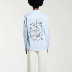 Mira Mikati - Chemise Brodée - Bleu -Mode Vêtements Magasin CHEMISE2 523771cc eae0 4b06 b713 39f0daef7179