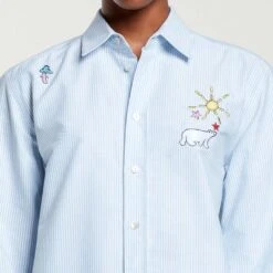 Mira Mikati - Chemise Brodée - Bleu -Mode Vêtements Magasin CHEMISE5 5ea311ed de9f 4e96 882e 0323b6099aaf