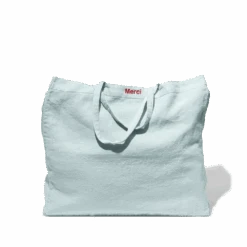 Cabas En Lin Lavé Merci - Bleu Antiparos -Mode Vêtements Magasin Cabasrempli bleuclair
