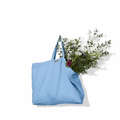 Cabas En Lin Lavé Merci - Bleu Tyrrhénien -Mode Vêtements Magasin Grandcabas bleu