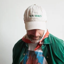 Casquette Unisexe Brodée Non Merci - Écru -Mode Vêtements Magasin Homme Ecru 2