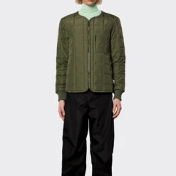 Rains - Veste Liner - Vert 10 Rains - Veste Liner - Vert -Mode Vêtements Magasin LINER JACKET GREEN CLOSE