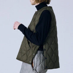 Taion - Veste Matelassée Sans Manches - Olive -Mode Vêtements Magasin M5