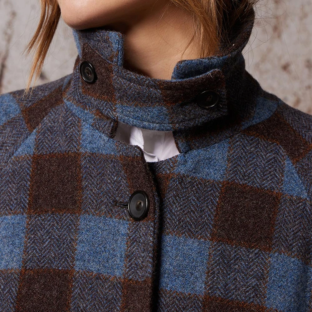 Diega - Manteau Macialo - Bleu Et Marron 7 Diega - Manteau Macialo - Bleu Et Marron – Image 5