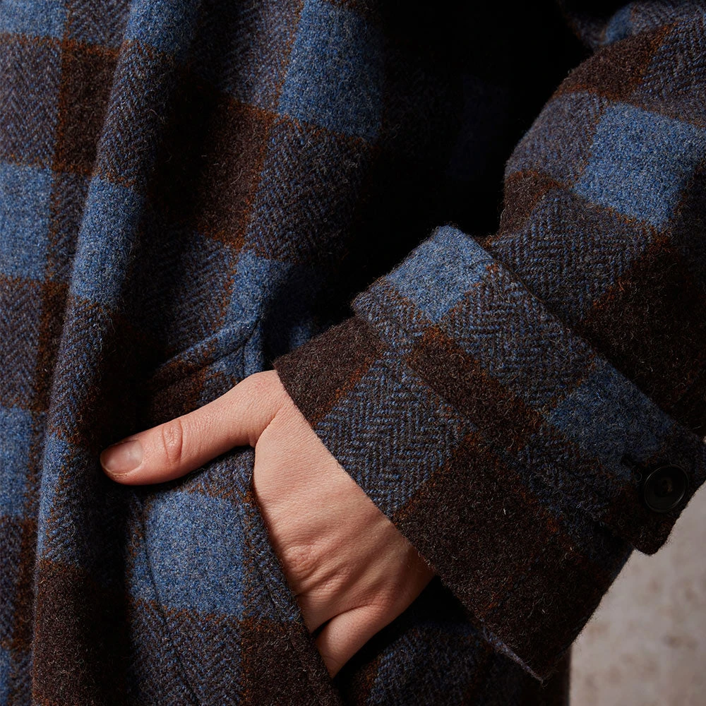 Diega - Manteau Macialo - Bleu Et Marron 8 Diega - Manteau Macialo - Bleu Et Marron – Image 6