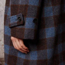 Diega - Manteau Macialo - Bleu Et Marron 17 Diega - Manteau Macialo - Bleu Et Marron -Mode Vêtements Magasin MACIALO 8