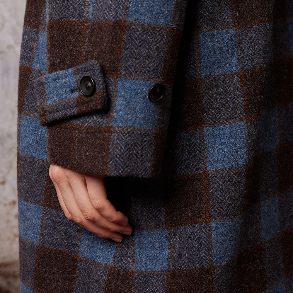 Diega - Manteau Macialo - Bleu Et Marron 9 Diega - Manteau Macialo - Bleu Et Marron – Image 7