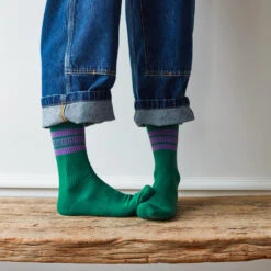 Merci - Chaussettes à Rayures - Vert 9 Merci - Chaussettes à Rayures - Vert -Mode Vêtements Magasin MERCI 01SEPT23 3389