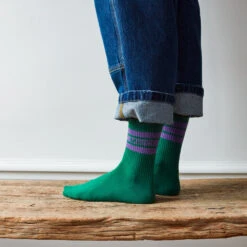 Merci - Chaussettes à Rayures - Vert 8 Merci - Chaussettes à Rayures - Vert -Mode Vêtements Magasin MERCI 01SEPT23 3392