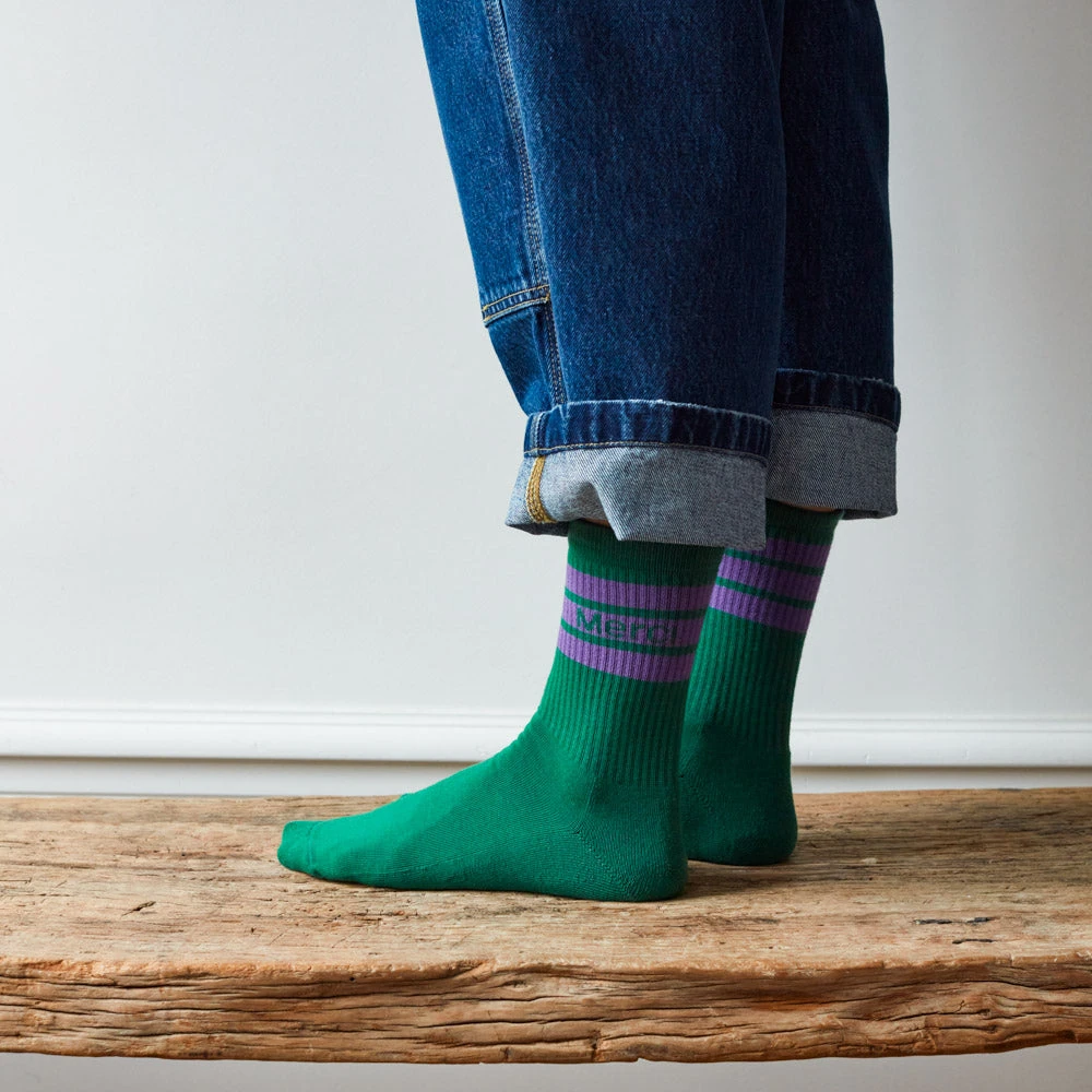 Merci - Chaussettes à Rayures - Vert 5 Merci - Chaussettes à Rayures - Vert – Image 3