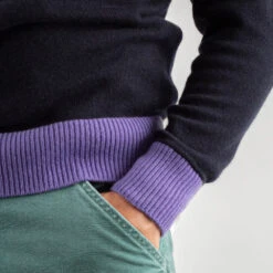 Merci - Pull En Cachemire - Marine & Violet -Mode Vêtements Magasin MERCI MODE 040723 1202