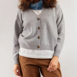 Merci - Gilet Luce En Laine - Gris Clair