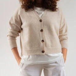 Merci - Gilet Luce En Laine - Ecru